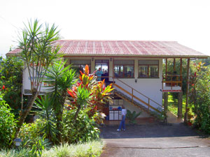 From the lake highway, this is the view of the two story hotel with spacious restaurant on the top level and 5 rental rooms underneath. 